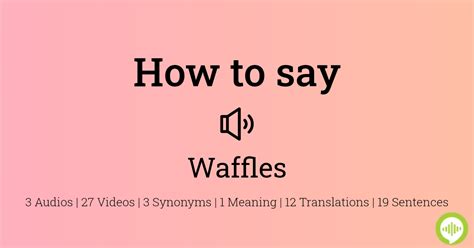 how to pronounce waffle|How to pronounce WAFFLE in English .